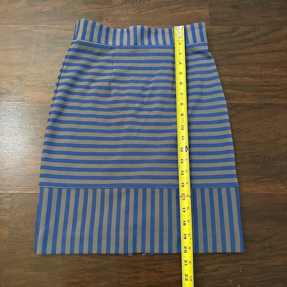 Plenty by Tracy Reese blue & gray striped pencil skirt size 0 - Picture 9 of 11